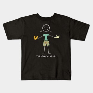 Funny Womens Origami Design Kids T-Shirt